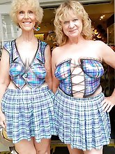 Delicious aged girls posing fully nude on camera