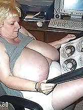 Crazy gilf demonstrating her tricks